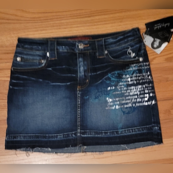 Baby Phat Dresses & Skirts - Vintage Y2K Baby Phat Dark Blue Jean Denim Mini Skirt- Size 5 (NWT)
